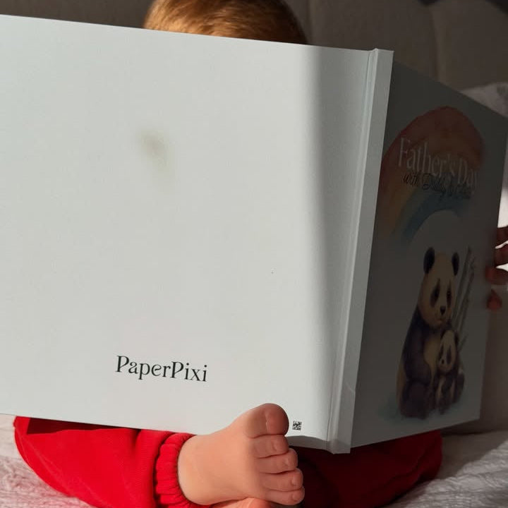 Baby holding Father's Day hard cover Paper Pixi Story Book